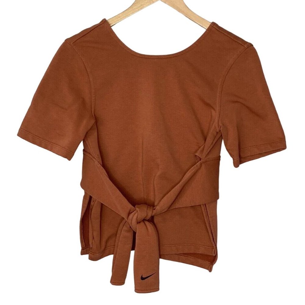 Nike Dri Fit Nike Studio Yoga Wrap Cotton Rust Women’s Top Size Small